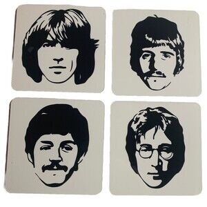 The Beatles John Paul George Ringo 4x Drink Coasters Handmade New